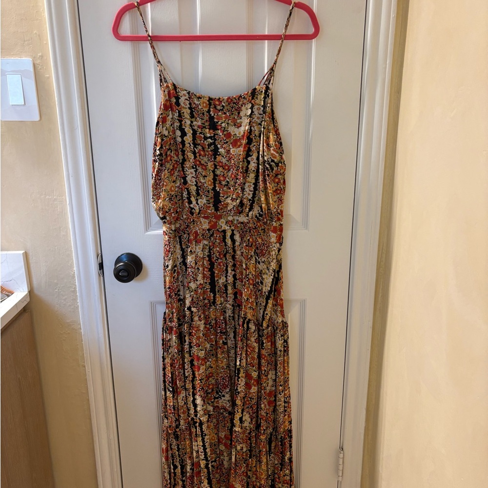 Free People Floral Maxi Dress with Spaghetti Straps